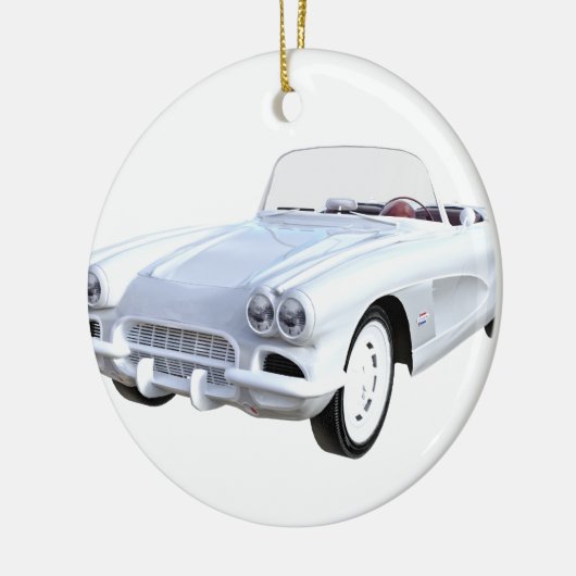 1961 Witte korvet Keramisch Ornament (Links)