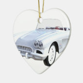 1961 Witte korvet Keramisch Ornament (Links)