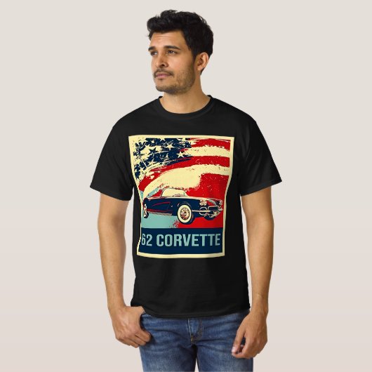 1962 C1 Corvette Pop Art Style T Shirt (Voorkant volledig)