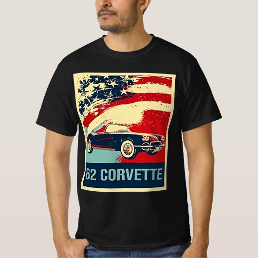 1962 C1 Corvette Pop Art Style T Shirt (Voorkant)