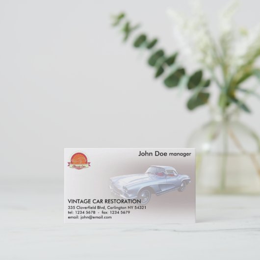 1962 Chevy Corvette-autorestauratie Visitekaartje (Staand voorkant)