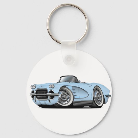 1962 Corvette Lt Blue Convertible Sleutelhanger (Voorkant)