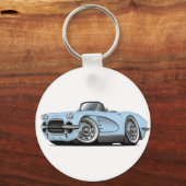 1962 Corvette Lt Blue Convertible Sleutelhanger (Voorkant)