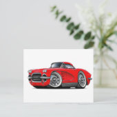 1962 Corvette Red Car Briefkaart (Staand voorkant)