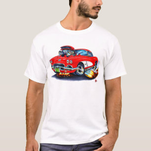 1962 Corvette Red-White-auto T-shirt