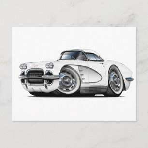 1962 Corvette White Car Briefkaart
