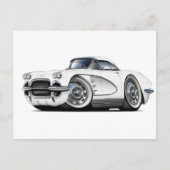 1962 Corvette White Car Briefkaart (Voorkant)