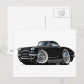 1962 Corvette zwarte auto Briefkaart (Voorkant / Achterkant)