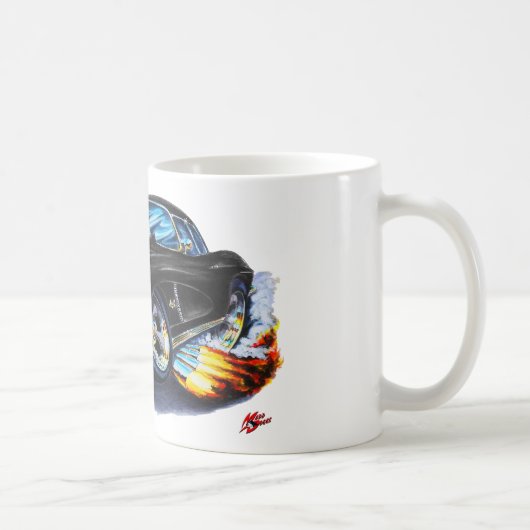 1962 Corvette zwarte auto Koffiemok (Rechts)