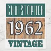 1962 Geboorte Wijn Label Wijn Etiket (Enkel label)