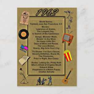 1962 Great Events Birthday Card Briefkaart