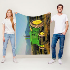 1962 Grote Groene Tractor Gezellige Fleece Deken