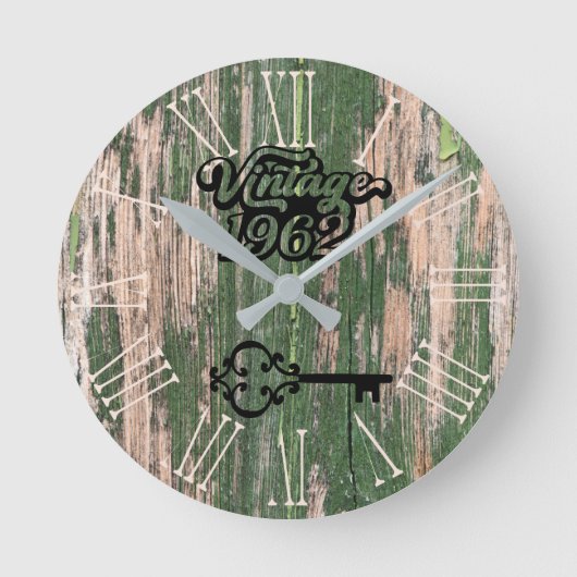 1962 oud hout ronde klok (Voorkant)