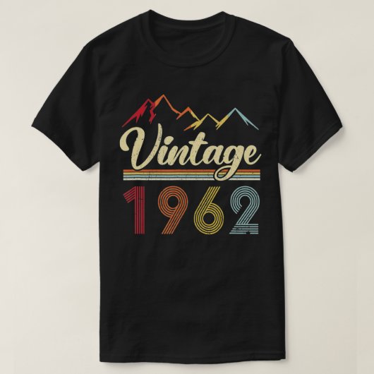  1962 Retro Mountains 60th Birthday Gift T-shirt (Design voorkant)