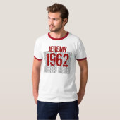 1962 Rocks Custom Name Birthday T-shirt (Voorkant volledig)