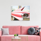 1962 roze cadillac-converteerbaar canvas afdruk (Insitu (Woonkamer))
