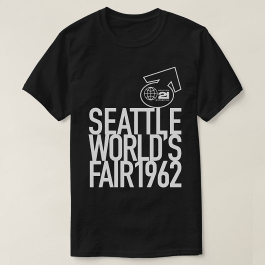 1962 Seattle Worlds Fair Block White T-shirt (Design voorkant)