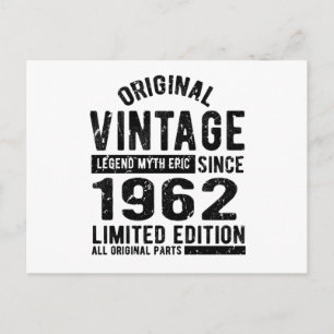 1962 Verjaardag Vintage Briefkaart