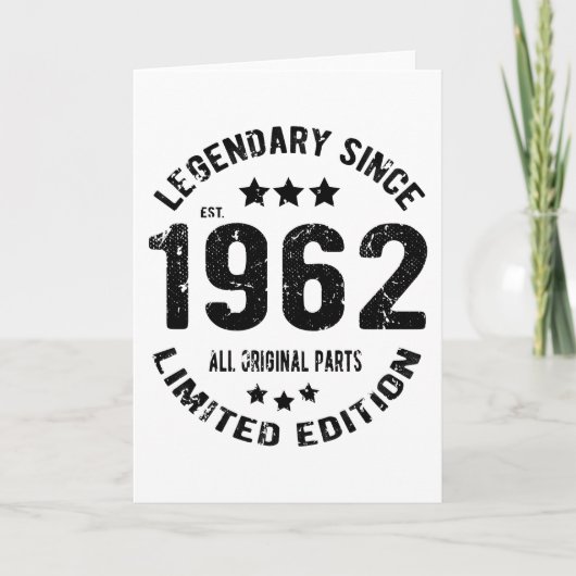 1962 Vintage Birthday Kaart (Voorkant)