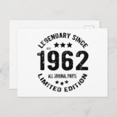 1962 Vintage Verjaardag Briefkaart (Voorkant / Achterkant)