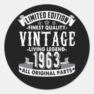 1963 - 59e verjaardag 59 jaar oude B-dag Ronde Sticker