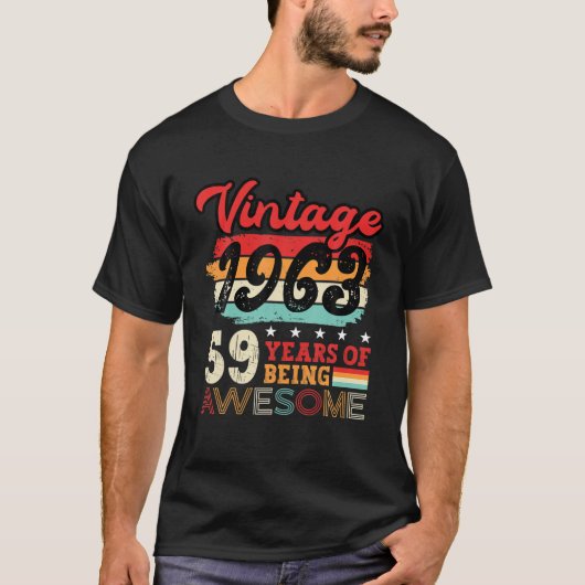 1963 59e verjaardag Legend bday 59 T-shirt (Voorkant)