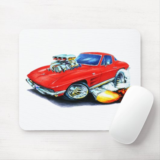 1963-64 Corvette Red Car Muismat (Met muis)