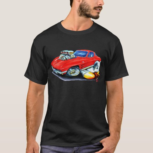 1963-64 Corvette Red Car T-shirt (Voorkant)