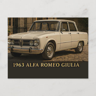 1963 Alfa Romeo Giulia Klassieke Italiaanse Sporta Briefkaart