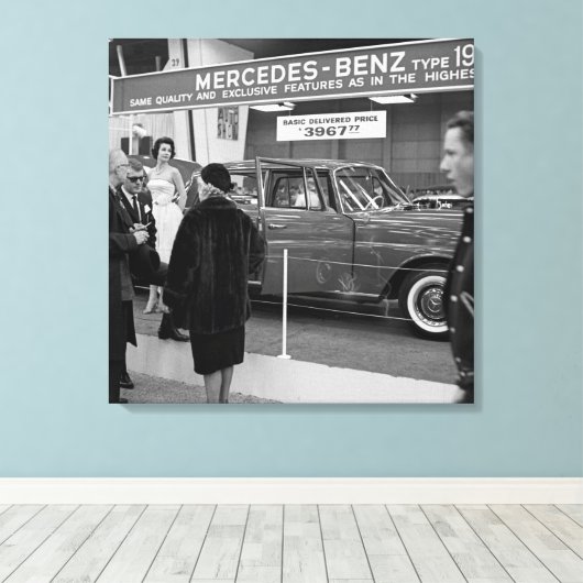 1963 Auto Show Mercedes-Benz Canvas Afdruk (Insitu (Houten vloer))