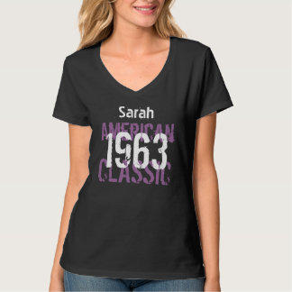 1963 Birthday Jaar Amerikaans Klassiek Paars Y002 T-shirt