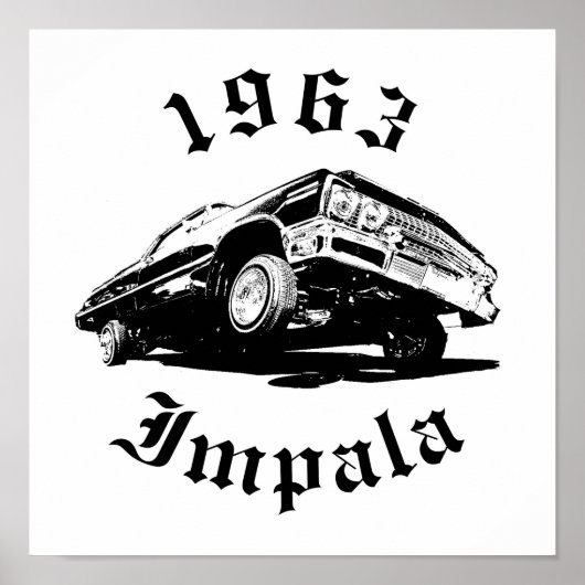 1963 Chevrolet Impala Lowrider met hydraulische ku Poster (Voorkant)
