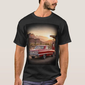 1963 Chevy Impala SS Desert Gas Pump T-shirt