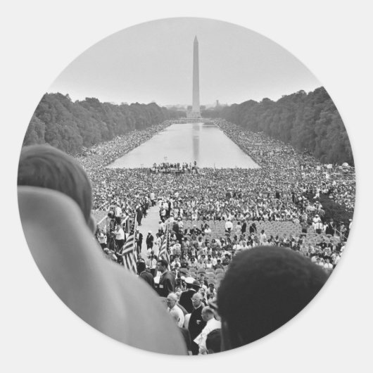 1963 Civil Rights March on Washington DC. Ronde Sticker (Voorkant)