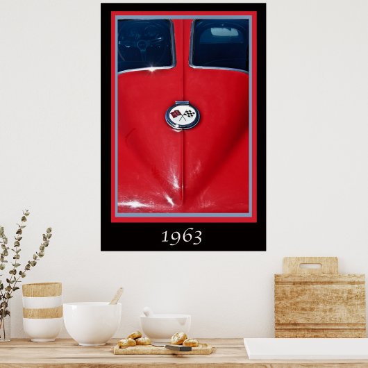 1963 Corvette Sting Ray Split Window Poster (Keuken)