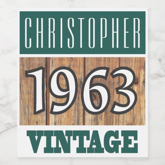 1963 Geboorte Wijn Label Etiket (Enkel label)