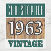 1963 Geboorte Wijn Label Wijn Etiket (Enkel label)