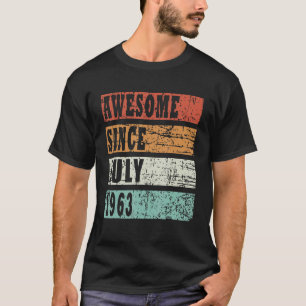 1963 Geboren in juli Retro Idea T-shirt