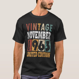 1963 Geboren in november Retro Idee T-shirt