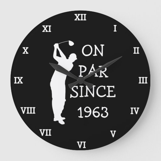 1963 Golfer Verjaardag 60e grappige zeventig Par Grote Klok (Voorkant)