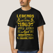 1963 Happy Birthday Gift, leenden werden geboren i T-shirt (Voorkant)