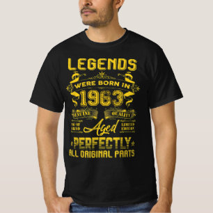 1963 Happy Birthday Gift, leenden werden geboren i T-shirt