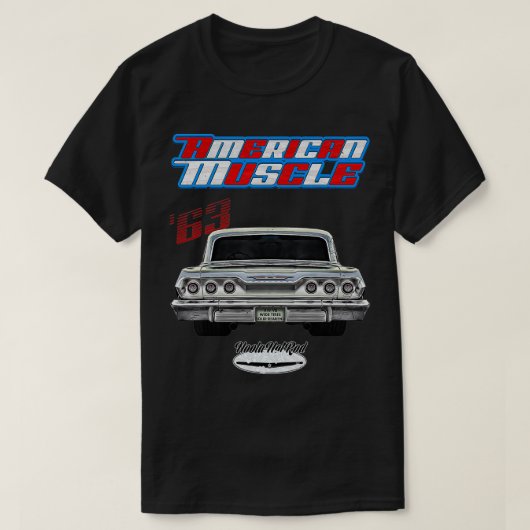 1963 Impala,Rockabilly,rusty,distressed,garage man T-shirt (Design voorkant)