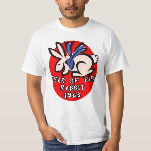 1963 Jaar van de konijnenkleding en de cadeautjes T-shirt (Voorkant)