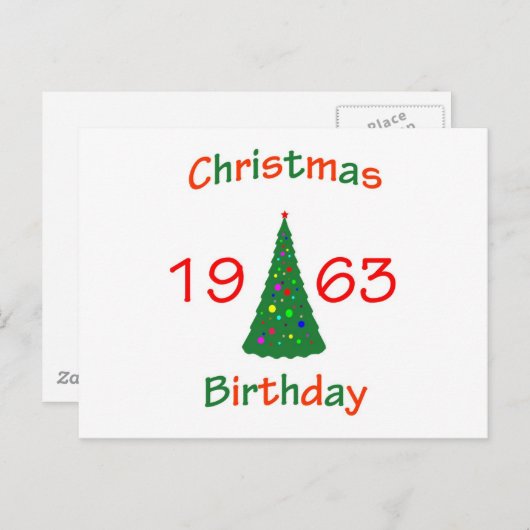 1963 Kerstdag Feestdagenkaart (Voorkant / Achterkant)