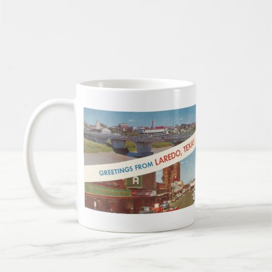 1963 Laredo, TX briefkaart Koffiemok (Links)