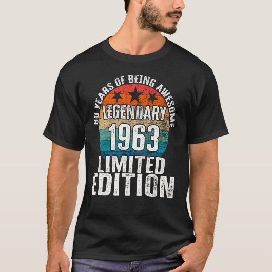 1963 Legendary 60 Year Old Bday 1 T-shirt (Voorkant)