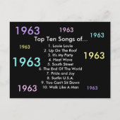 1963 liedjes briefkaart (Voorkant)
