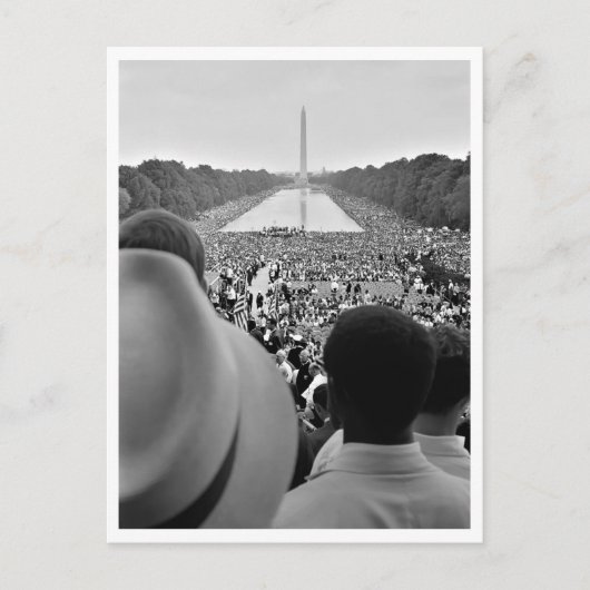 1963 March op Washington Reflecting Pool Gerestaur Briefkaart (Voorkant)