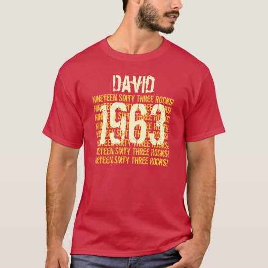 1963 of 1963 of 1950 jaar Rood cadeau T-shirt (Voorkant)